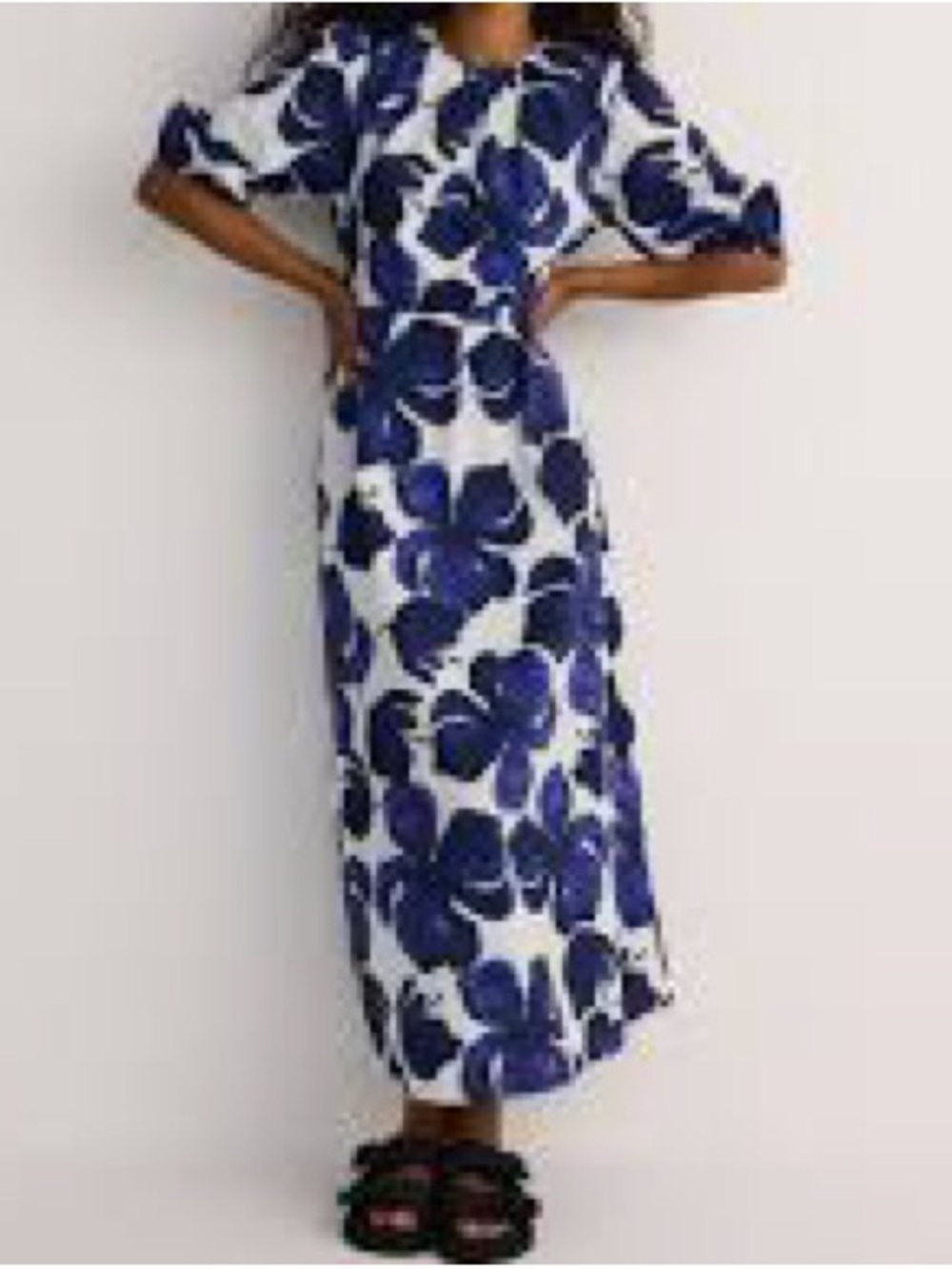 Reserved Floral Puff Sleeve Open Back Cutout Dress Size L